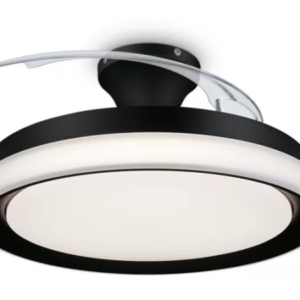 LED retractable ceiling fan light Black