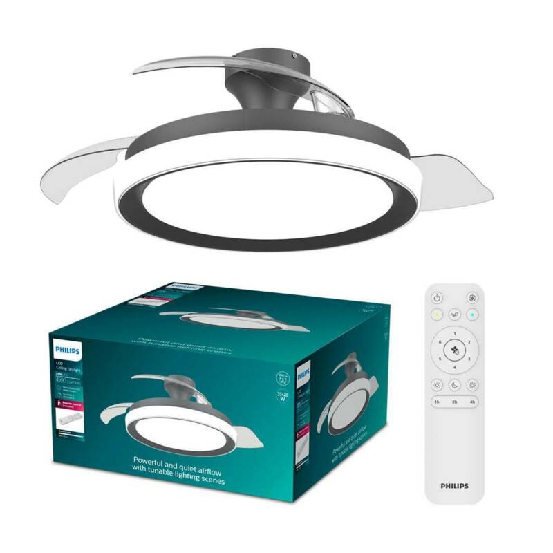Philips BLISS LED retractable ceiling fan light Black - Image 3