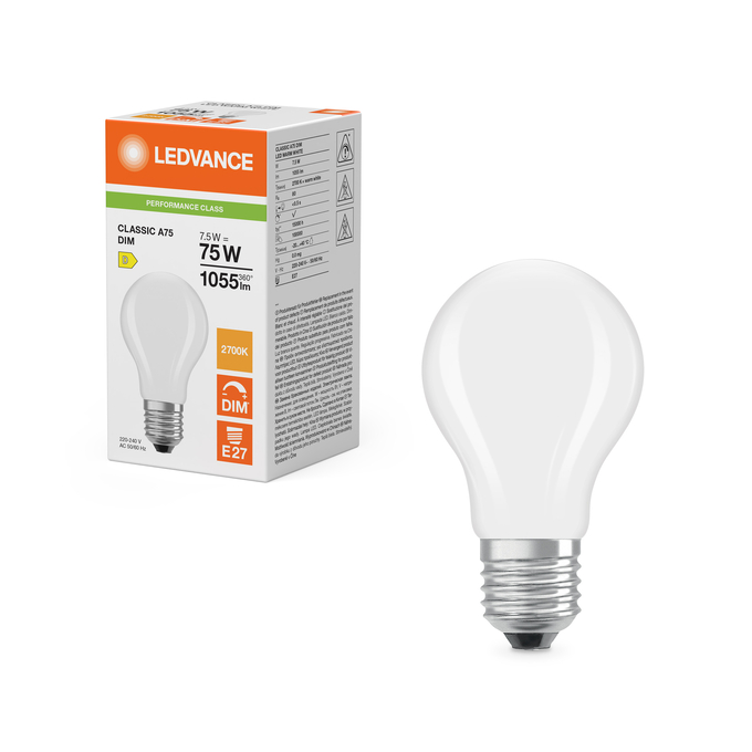 LED Classic A 75 Filament DIM P 7.5W 827 Frosted E27 - Image 3
