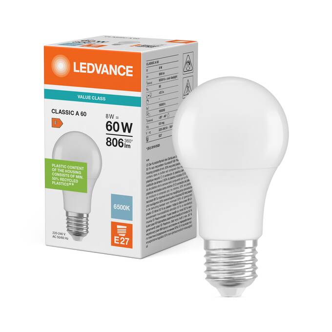 LED Classic A 60 V 8W 865 Frosted E27 - Image 3