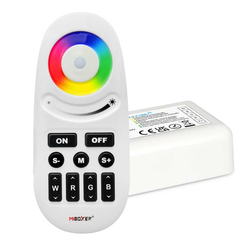 LED Strip RGB+White Color Remote Control Dimmer 12-24V 10A 2.4GHz RF