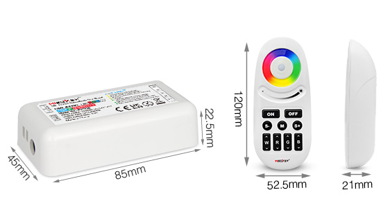 LED Strip RGB+White Color Remote Control Dimmer 12-24V 10A 2.4GHz RF - Image 2